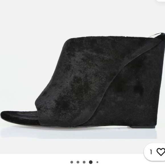 New black velvet Alexander Wang wedge heels. 37.5 - Picture 3 of 16